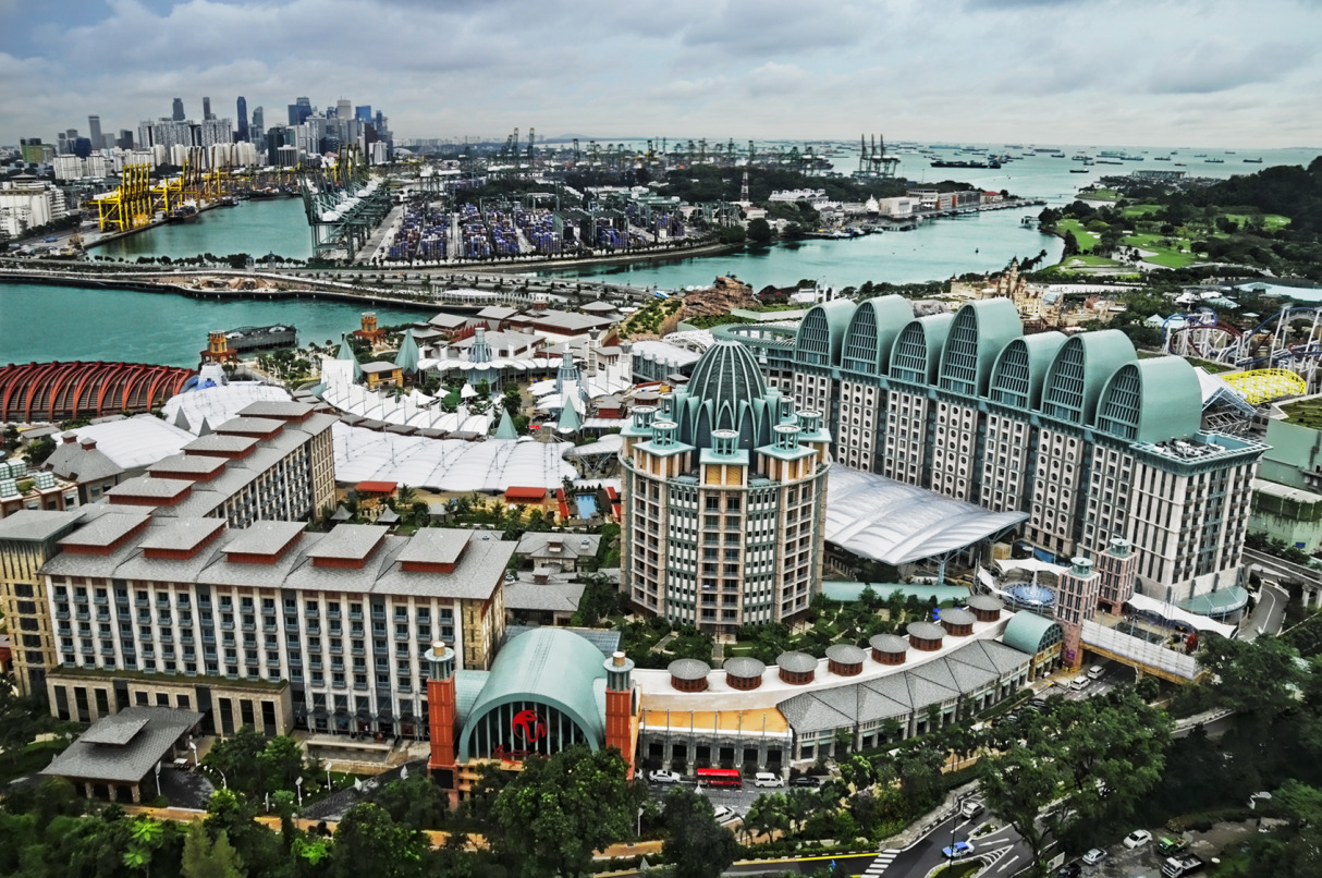Sentosa viewed from the Tiger Sky Tower, Sentosa, Singapore
