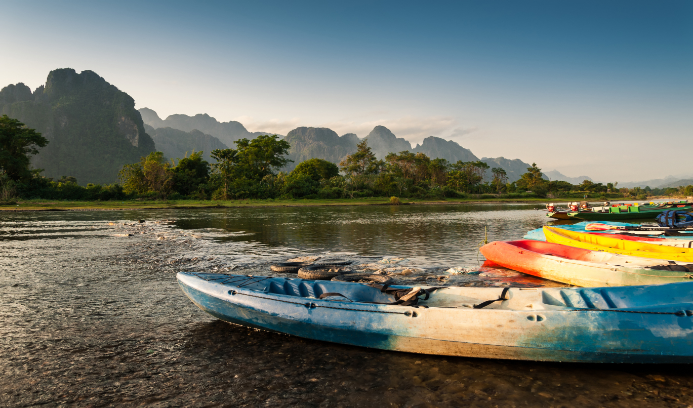Kayak in Vang Vieng, Laos