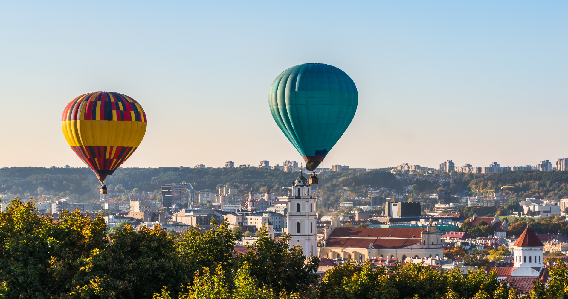 Romantic Flight with Hot Air Balloon over Vilnius Oldtown for Two