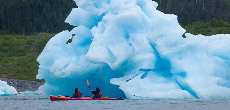 Spectacular kayaking expedition around Alaska’s Columbia Glacier